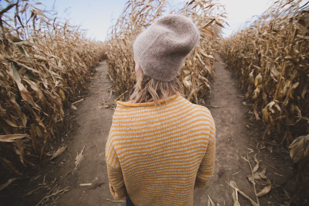 Girl in a maze.