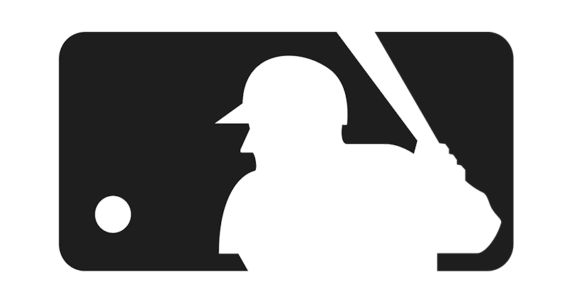 Major League Baseball's logo in black and white.