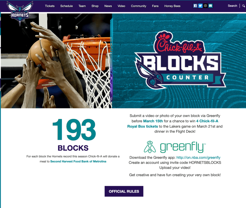 NBA Hornets UGC Campaign