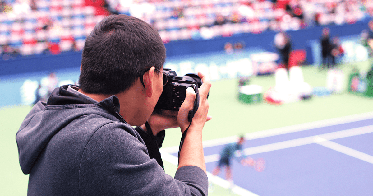 Live Content Creator in stadium