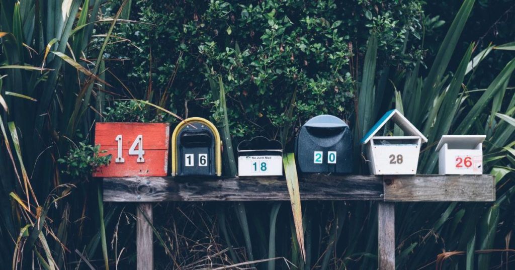 Row of mailboxes for hyperlocal marketing.