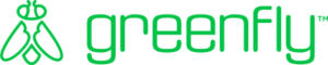The Greenfly logo with the Greenfly icon positioned to the left of the name Greenfly, all in green