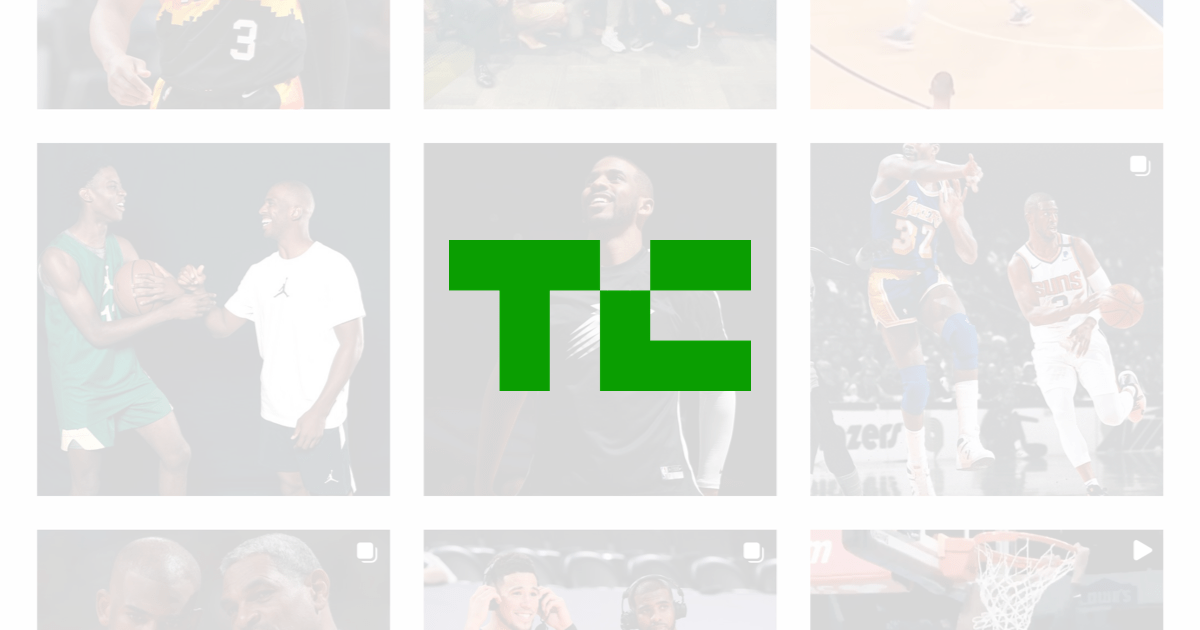 Techcrunch logo over Chris Paul images