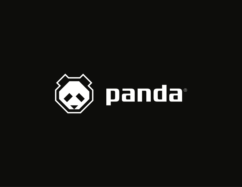 Panda Global white logo on black background. Athlete co-creation