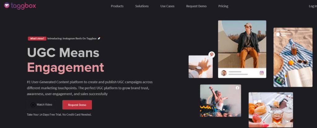 Taggbox, user generated content tools homepage