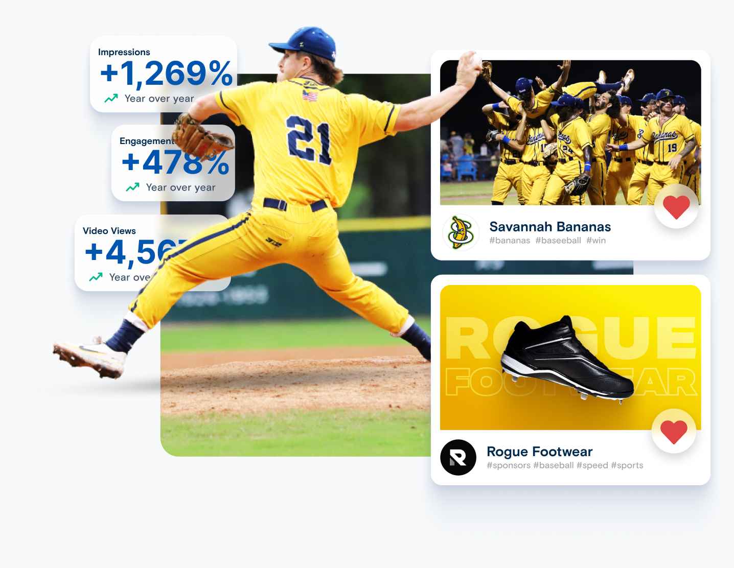 Deliver partner campaigns for baseball, football, soccer, cricket, racing, martial arts, sailing and just about any sport.