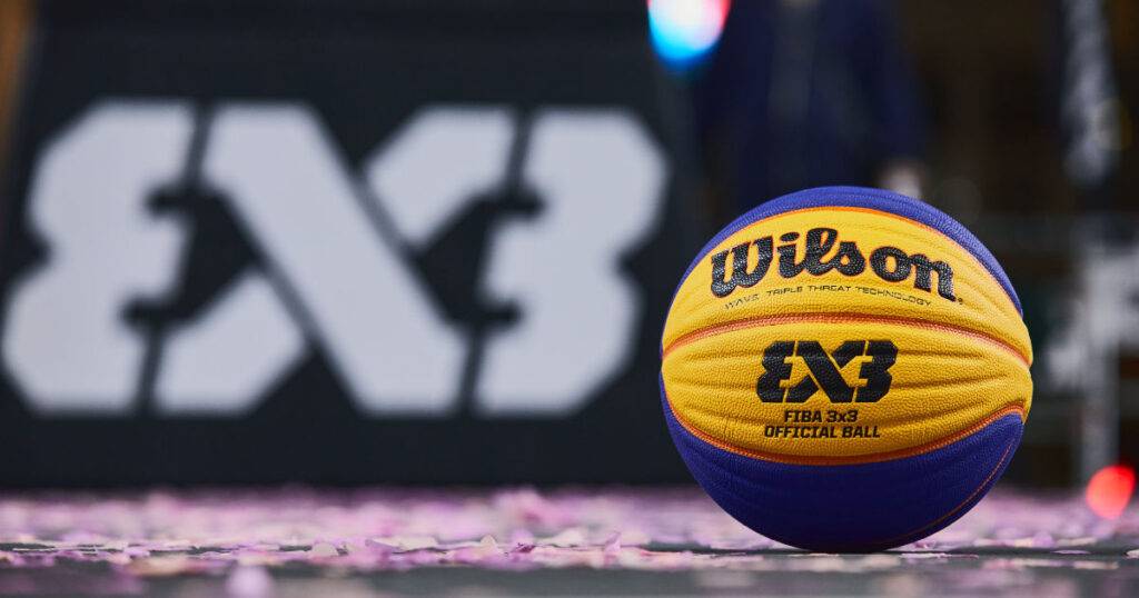 FIBA 3x3 basketball next to logo - athlete digital media distribution