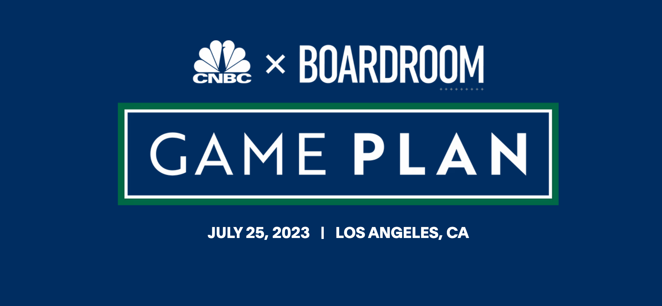 Game Plan event poster presented by CNBC and Boardroom