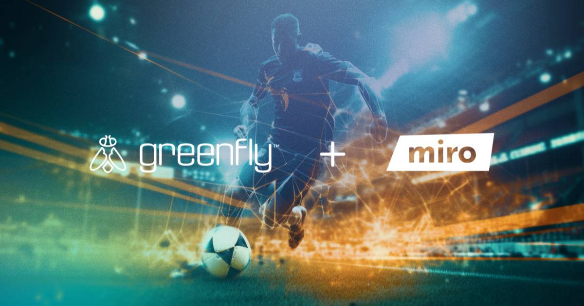 Greenfly acquires Miro AI header with logos and soccer player