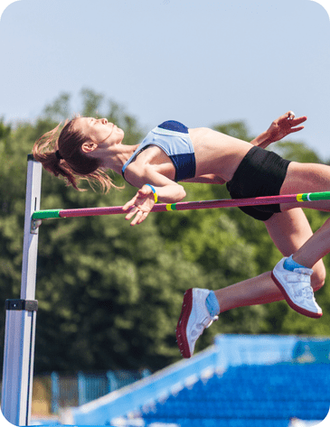 female athlete doing the high jump